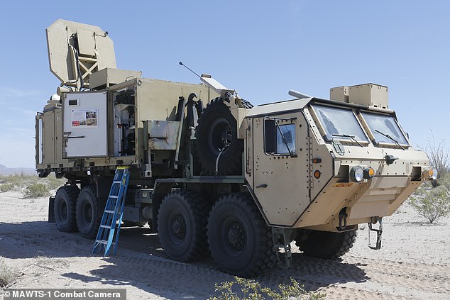 Above, a now public directed energy weapon, an Active Denial System from the Joint Non-Lethal Weapons Directorate in April 2017. The device was on display before a 'counter-personnel' demonstration during the on-site Weapons and Tactics Instructor Course (WTI) 2-17 50 in Arizona