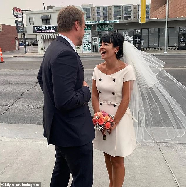 The couple tied the knot in Las Vegas in September 2020 in a wedding officiated by an Elvis impersonator, after first meeting on celebrity dating app Raya (pictured)