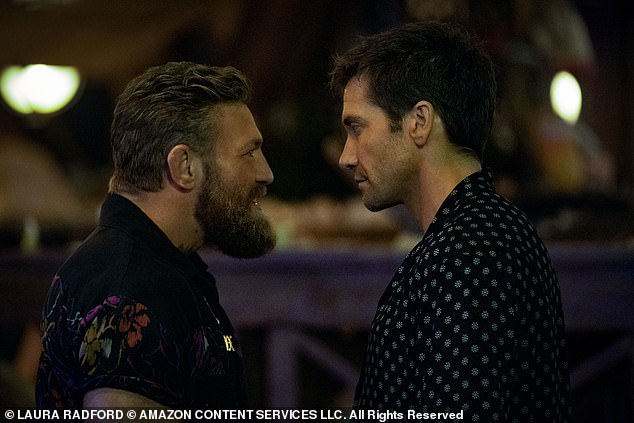 Road House is currently set to debut on the Amazon Prime Video streaming service on Thursday;  seen in a still with McGregor