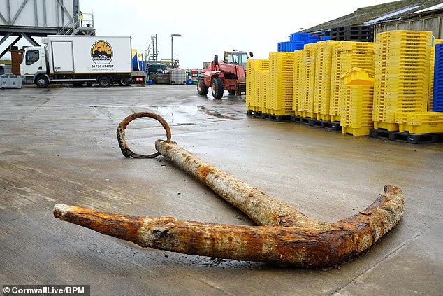 The rusty anchor is estimated to date from the period between 1600 and 1800 and could have belonged to the Merchant Royal.