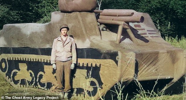 Hundreds of inflatable tanks were recreated and painted over the course of the war