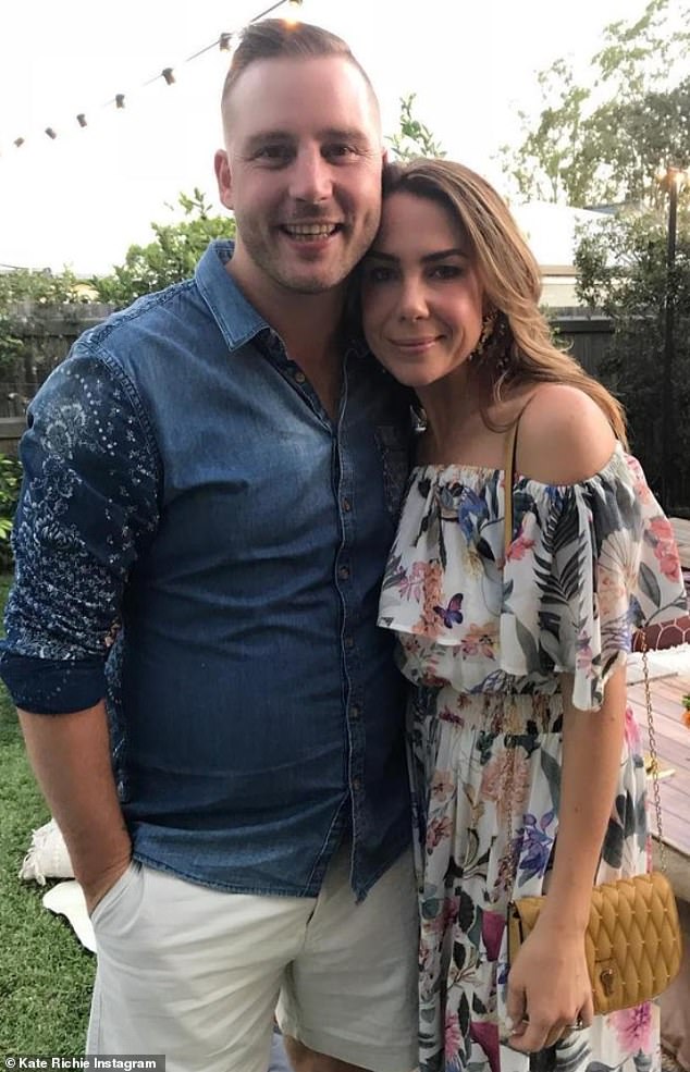 During the segment, Kate couldn't help but get emotional as she explained how Troy was supposed to play at her wedding but couldn't attend.  Pictured with former husband Stuart Webb in 2019