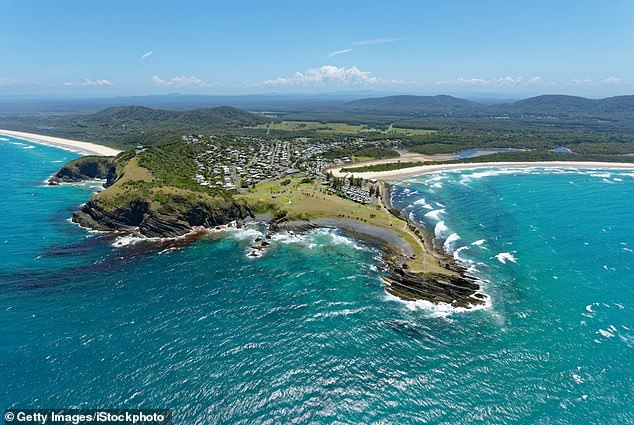 Haggett dove into the water at Killick Beach on the NSW north coast (pictured) to save the boy, but almost lost his life in the process