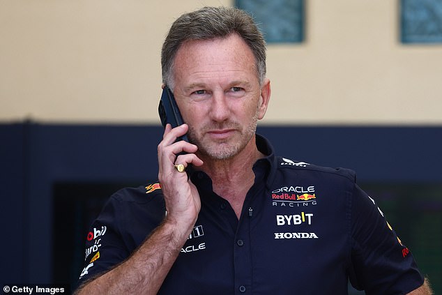 Horner is under enormous pressure over the 'sex text' scandal after a female employee accused him of 'inappropriate behaviour'