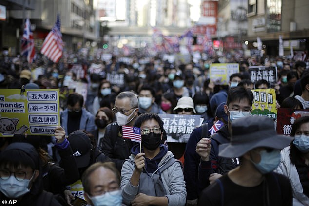 The legislation was first introduced at the LegCo in 2003, but more than half a million Hong Kongers took to the streets to protest against it (File image)