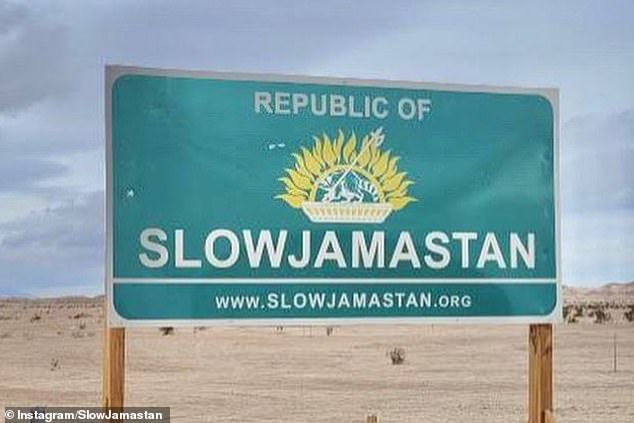 A sign outside the Republic of Slovakia in Imperial County, California