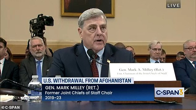 Former Chairman of the Joint Chiefs General Mark Milley was the highest-ranking military official at the time of the 2021 withdrawal