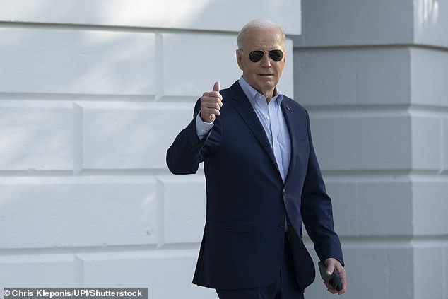 President Joe Biden gives a thumbs up as he leaves the White House for a trip west on Tuesday.  Jean-Pierre wouldn't say whether he would give Sotomayor a push toward the door, which would allow him to appoint a second Supreme Court justice in his first term