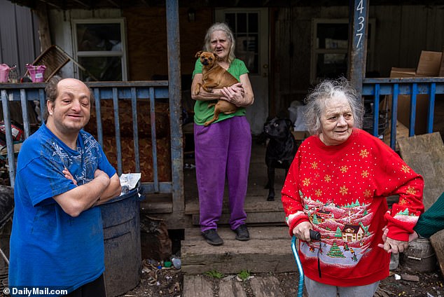 DailyMail spoke to members of the family who said they were happy with their new comfort.  In the photo: Timmy, Betty and Lorene.  Pastor William Plumley told DailyMail.com that Timmy and Lorene have been members of the Good Hope congregation for many years and enjoy being involved in the preaching