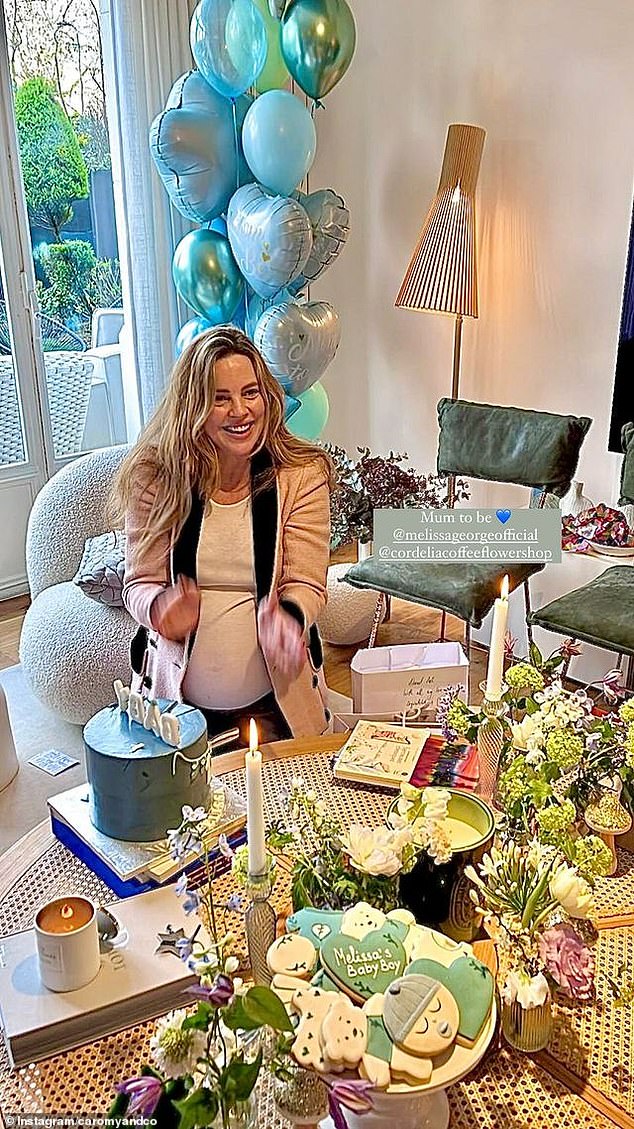 She wrote next to the image carousel: 'My dearest, the nicest baby shower'