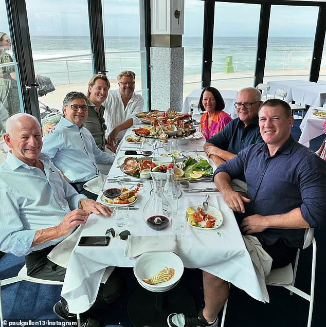 Gallen uploaded a photo of himself having lunch with former Prime Minister Scott Morrison (pictured) to Instagram – and faced a wave of criticism