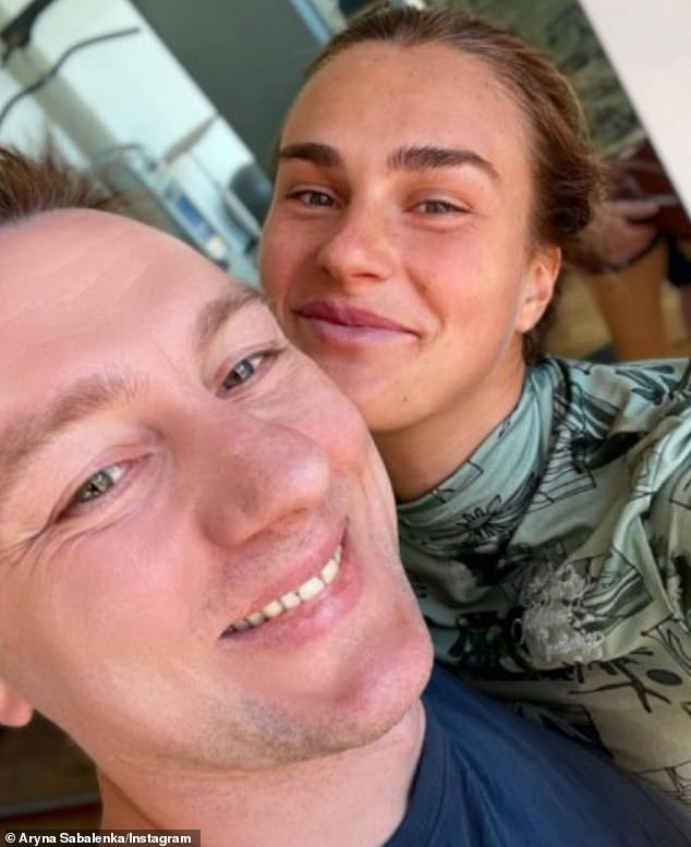 The two had been dating since 2021 when they announced their relationship on Instagram.  With a photo of them kissing, Sabalenka wrote: 'It's good if there is someone who can understand my madness.  But you won't be bored with me, right @Koltsov2021?'