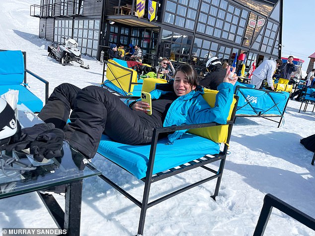 Oriya (pictured on a skiing holiday in 2023) and her two friends, brother and sister Sharon and Schahar Manzur, were in a car and had managed to escape the gunmen at the festival