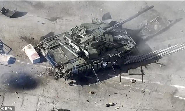 A still image from the handout provided by the press service of the Russian Ministry of Defense shows destroyed military equipment of sabotage and reconnaissance groups of Ukraine at the border crossing near the Nekhoteevka settlement, Belgorod region, Russia, March 12, 2024