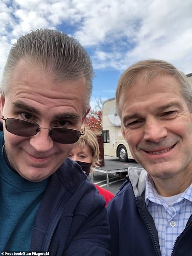 Fitzgerald regularly posts images of himself posing with leading MAGA world figures.  He is seen here with Rep. Jim Jordan