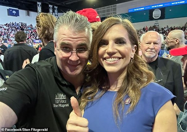 Rep. Nancy Mace posed for a snap with Fitzgerald during a Trump campaign rally in South Carolina