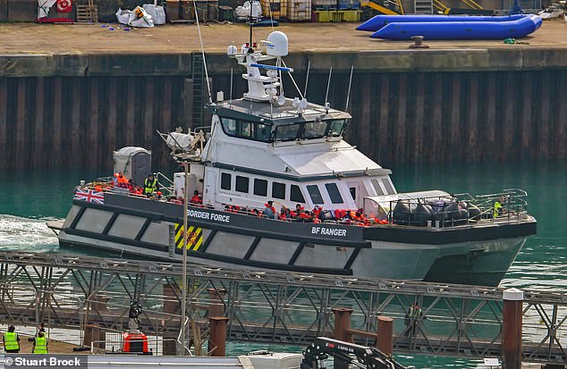 A separate border vessel with fifty migrants on board docked in Dover this morning