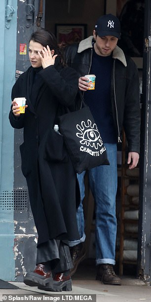 Marisa was joined by her boyfriend Jamie as the pair took an afternoon stroll before stopping for a takeaway coffee