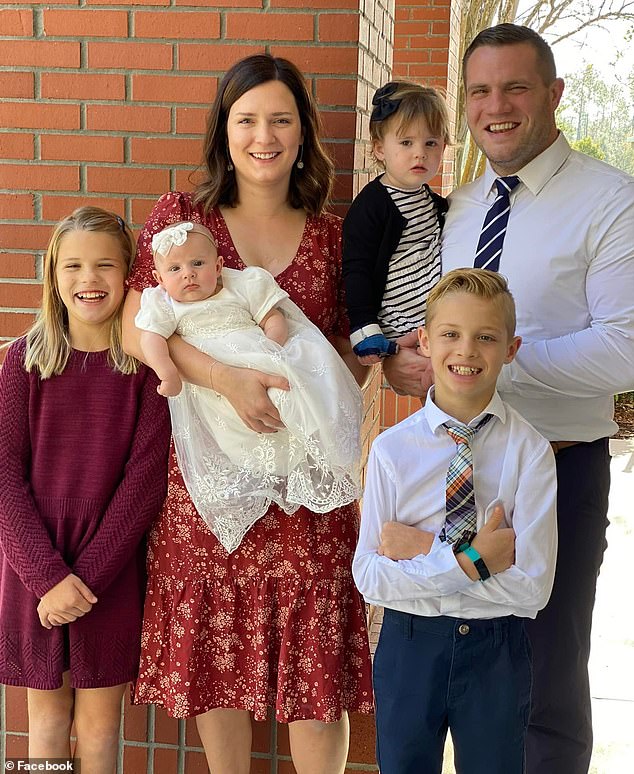 Jared is seen with his widow Kristen, their two daughters and the twins he shared with Shanna