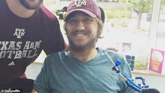 The former Texas A&M University student was paralyzed from the shoulders down after a driving accident while working at a camp (photo: Noland)