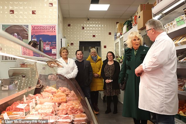 She also met the owner of Coffey's Butchers during a visit to Belfast's Lisburn Road