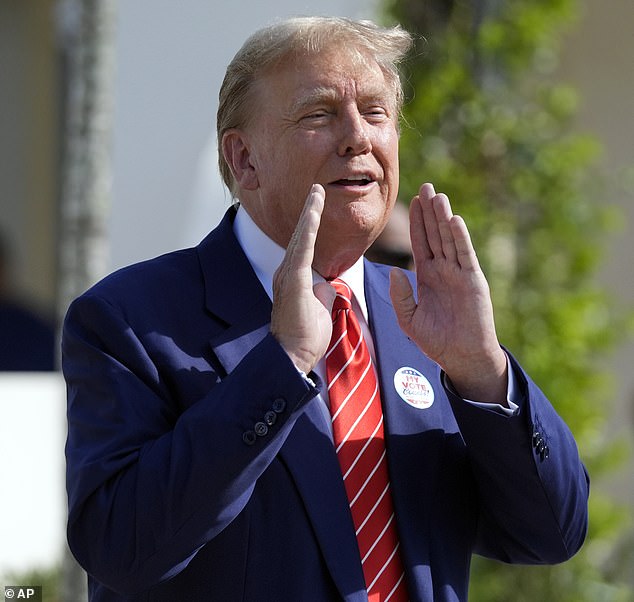 Trump (pictured) was told during an interview with GB News on Tuesday that Rudd called him a 'traitor to the West' and 'the most destructive president in history'