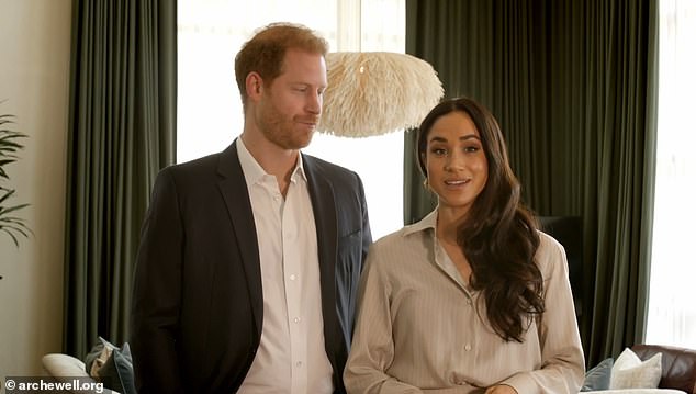 The Duchess of Sussex (pictured with Prince Harry) relaunched herself as the perfect, healthy stay-at-home royal mother of two via her new lifestyle blog American Riviera Orchard