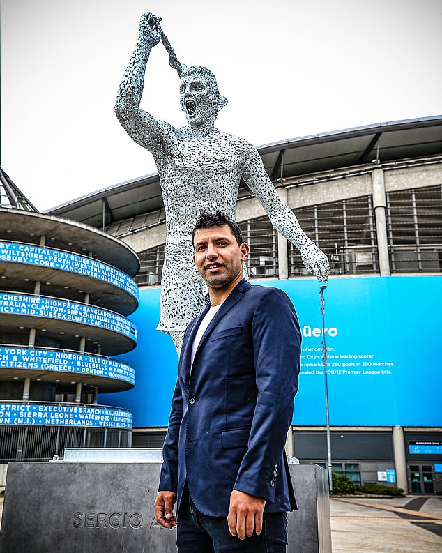 Sergio Aguero was at the Etihad Stadium in 2022 to unveil his statue