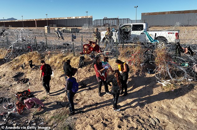 Migrants attempt to enter El Paso, Texas, from Ciudad Juarez, Mexico, in early March