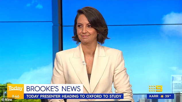 Brooke has been the show's news and entertainment reporter for five years but is now leaving to study abroad at the prestigious University of Oxford in a huge career change