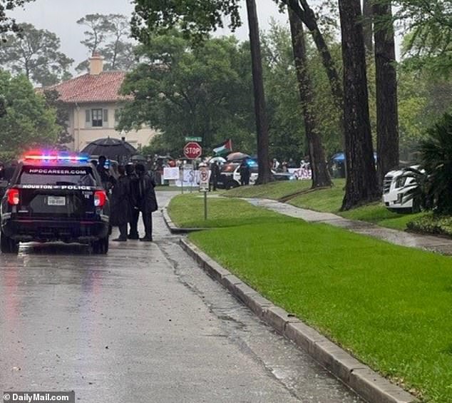 Protesters outside Biden's fundraiser in Houston