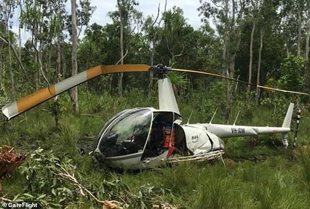 In a separate case, police allege Wright flew to the crash site with three others and interfered with evidence at the crash site (pictured) in an attempt to pervert the course of justice