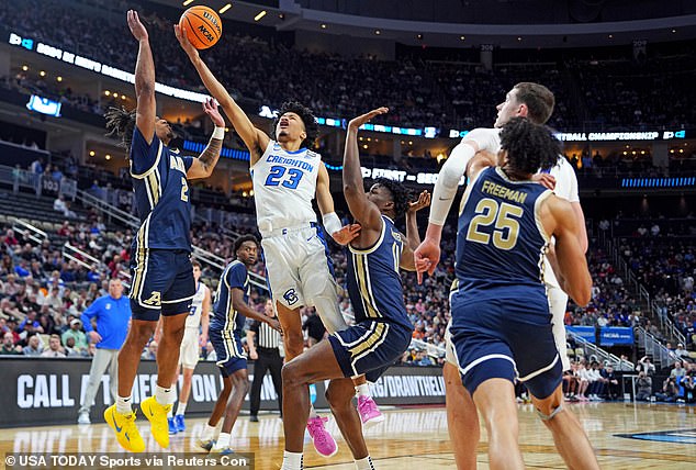 The incident came with 6:45 left in the second half of Akron vs Creighton