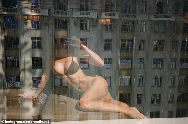 And the 46-year-old, who has made a name for herself as a 'nude artist', once again showed off her curves in a series of images shared to Instagram on Friday