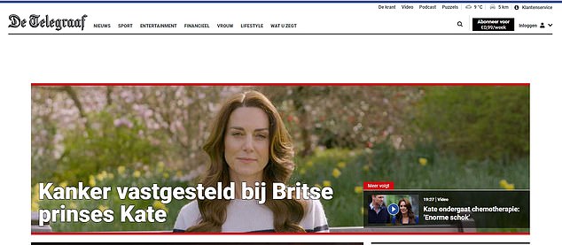 De Telegraaf, a Netherlands-based news organization, also reported on the diagnosis