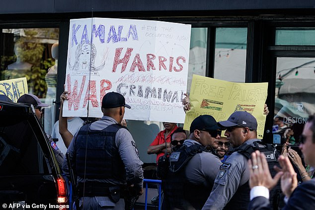 1711146294 431 Protesters in Puerto Rico burn American flags as Kamala Harris