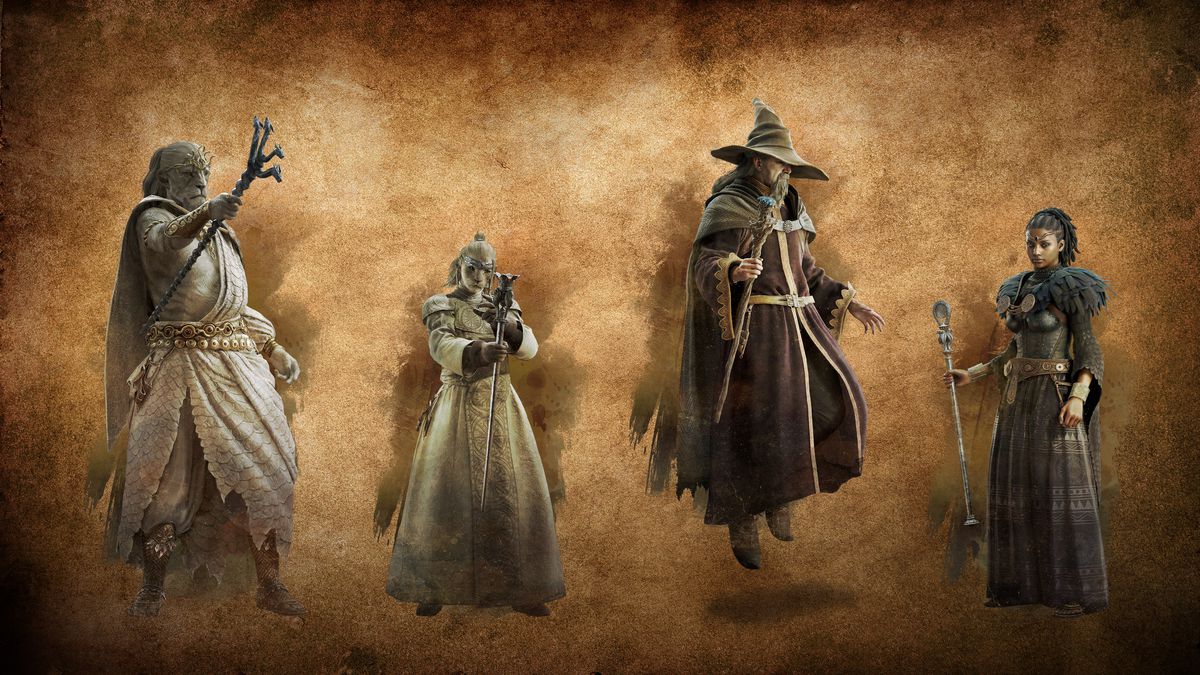 Four mages are ready to use magic in Dragon's Dogma 2