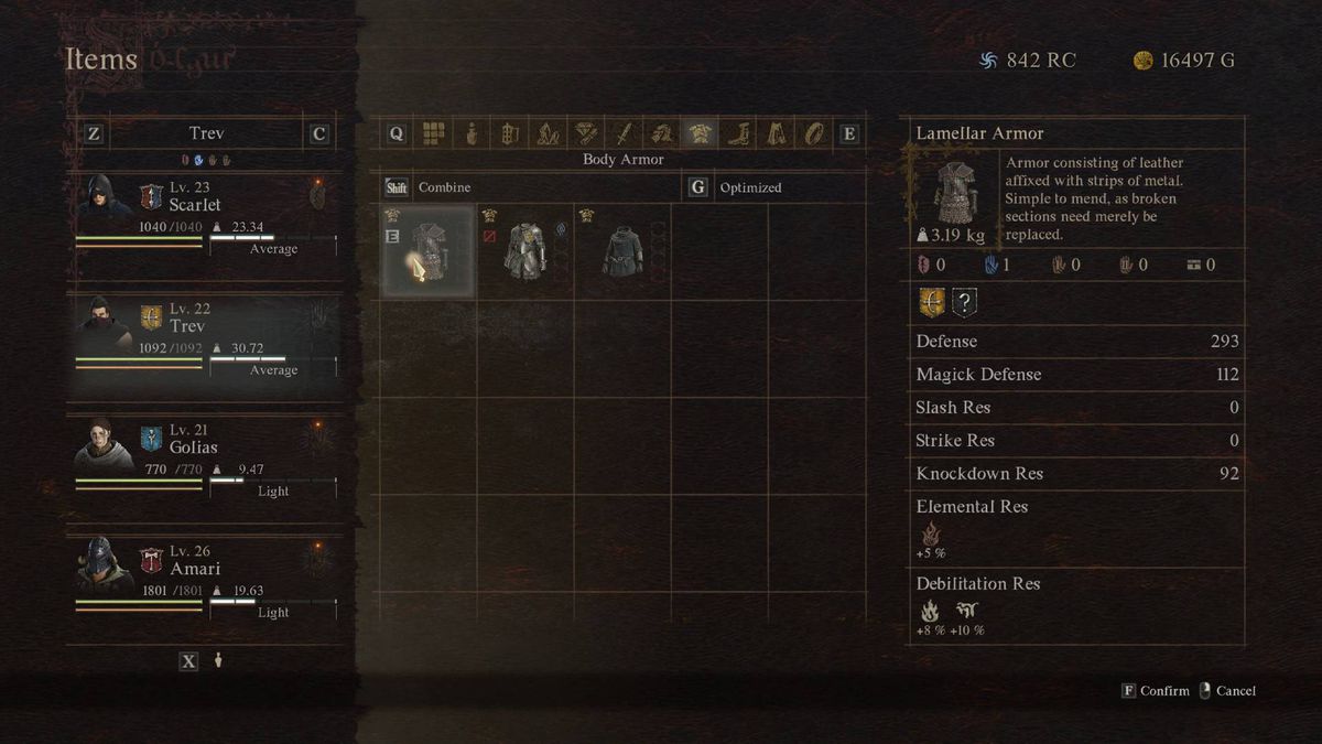 A menu shows the equipment for the best Archer build in Dragon's Dogma 2.