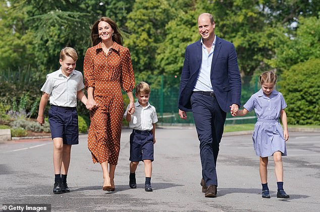 The Prince and Princess of Wales joined their children George, Louis and Charlotte for their first day at Lambrook School in Berkshire in September 2022