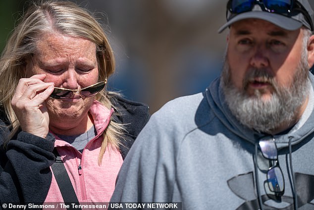 Michelle Strain Whiteid, left, and her husband, Chris Whiteid, spoke to the media at a press conference earlier this week