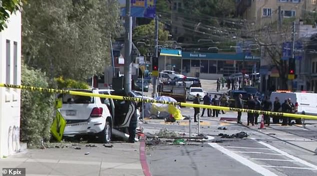 The driver was initially taken to the hospital for injuries and it remains unclear what caused her car to jump the curb and crash into a fire hydrant, pole and side of the local library.