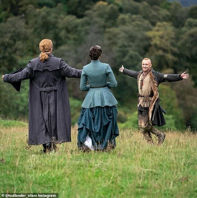 The last photo of the post shows John Bell (Ian Fraser Murray) running to greet his aunt and uncle while in the middle of an open field in Scotland