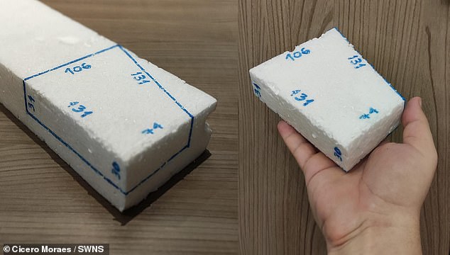 Researcher Cicero Moraes recreated the stone using Styrofoam to see if it would fit in his mouth