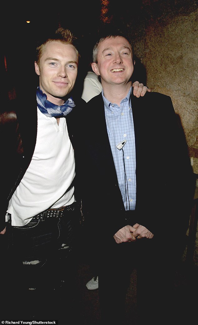 It comes after Ronan criticized his former manager Louis and called him a 'jealous bulls****er' in a foul-mouthed rant in audio obtained by The Sun (pictured together in 2002)