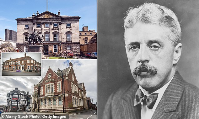 High quality: (from top left to bottom) RBS headquarters in Edinburgh, Rainham's The Greedy Banker, NatWest in Burslem, and right, Arnold Bennett