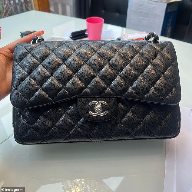 Husein identifies fake Chanel bags, such as this one, by looking for certain inconsistencies with the original