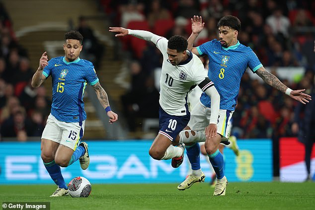 Lucas Paqueta avoided a red card at Wembley despite a series of clumsy fouls in midfield