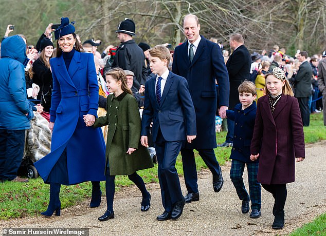 The Princess of Wales pictured during her last official royal engagement during the Christmas Day church service at Sandringham on December 25