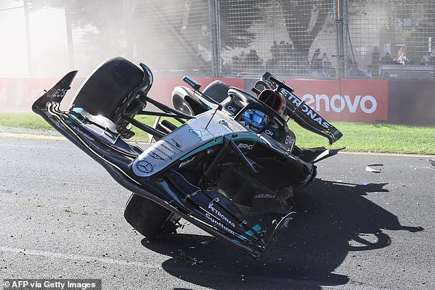 His car was left in poor condition as he chased Fernando Alonso at the Australian Grand Prix