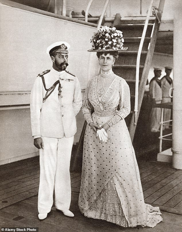 King George V and Queen Mary board the ocean liner Medina during a visit to India in 1911